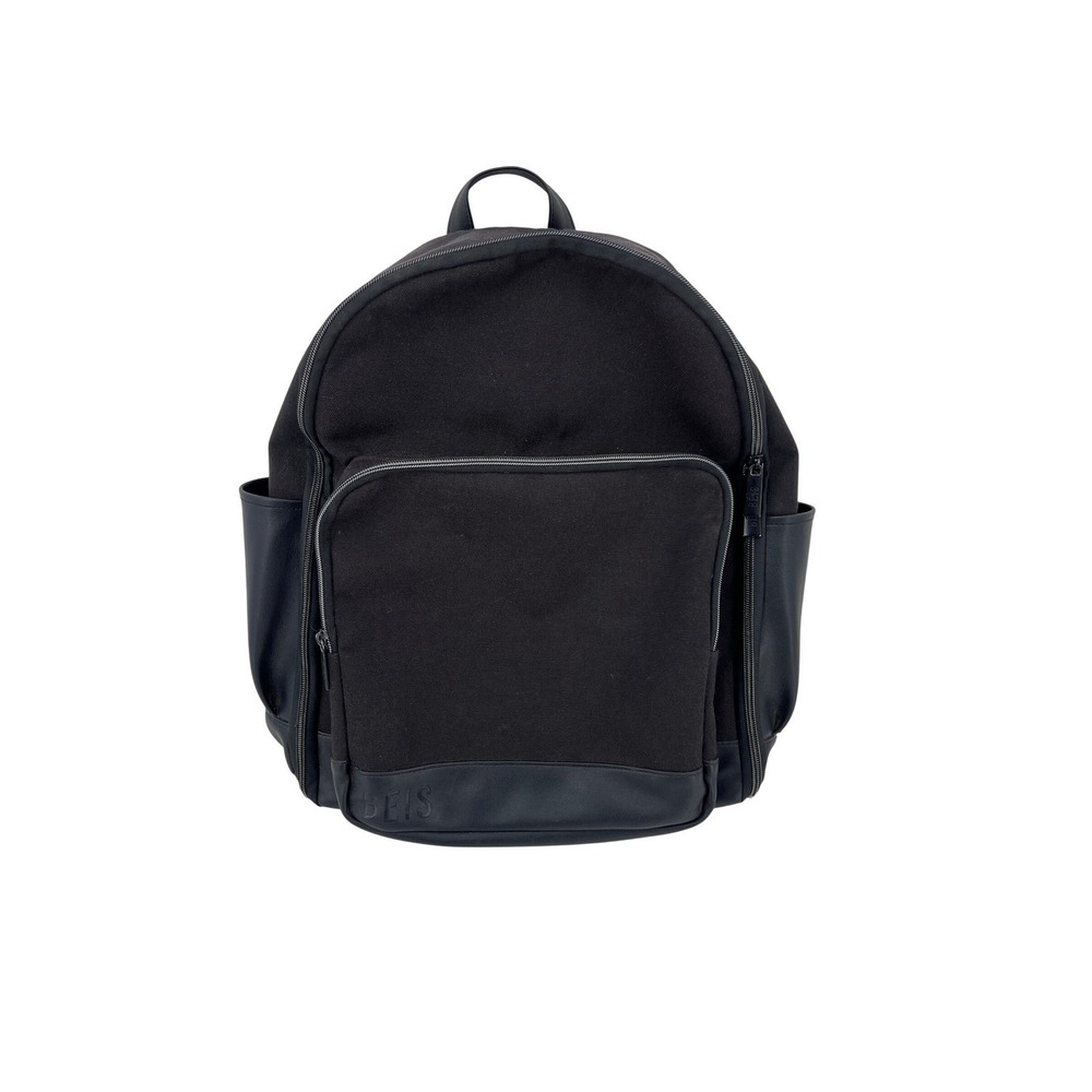 BEIS The Travel Backpack Black Commuter with Side Pockets Carry On